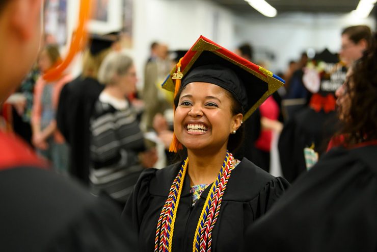 Conway Scholar Alexis Burton, BSN, celebrates her School of Nursing graduation in May 2019.